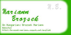 mariann brozsek business card